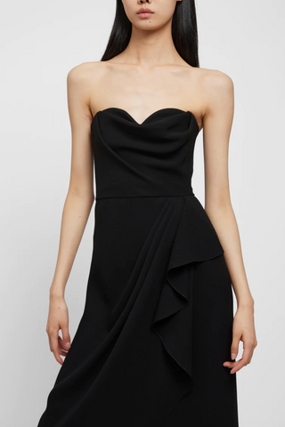 Keelan Strapless Bustier Midi Dress | Black
