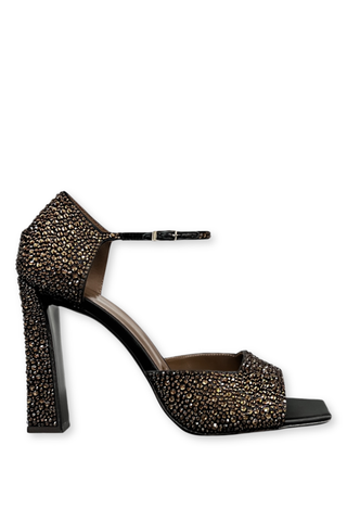 Topaz Beaded Block Heel | Smoked