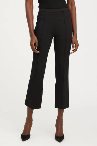 Casanova Ankle Flare Pintuck Pants | Black