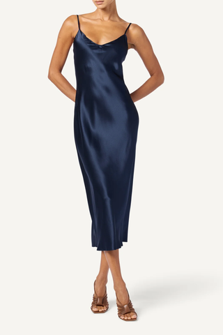Taylor V Neck Bias Cut Dress | Midnight Navy XS Taylor V Neck Bias Cut Dress | Midnight Navy XS