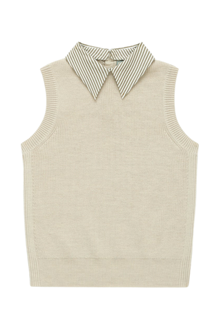 The School Vest | Beige Multi