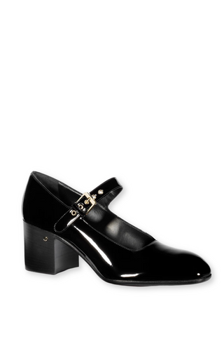 Tom Mary Jane Heel | Patent Black