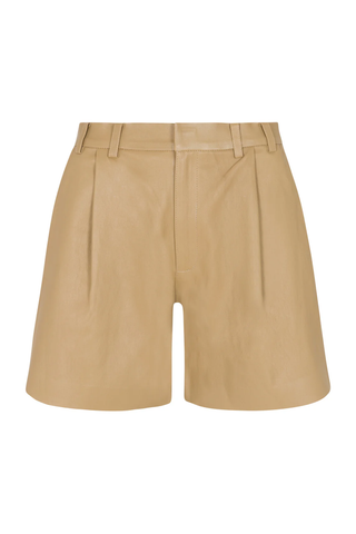 Deep Pleat Trouser Shorts | Khaki