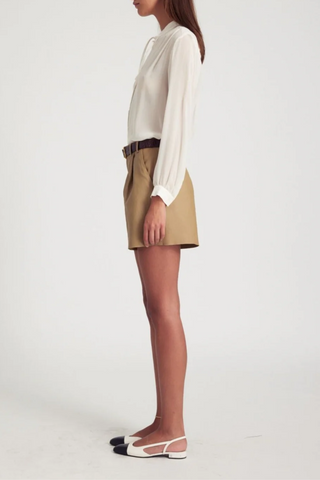 Deep Pleat Trouser Shorts | Khaki