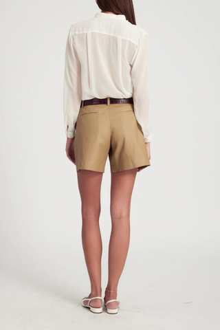 Deep Pleat Trouser Shorts | Khaki