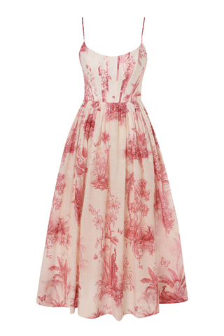 Waverly Corset Midi Dress | Pink Palm