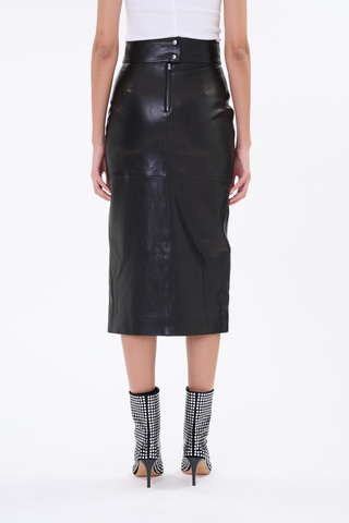 Magali Leather Skirt | Black