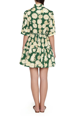 Weekend Mini Dress | Emerald and Sand Water Lily