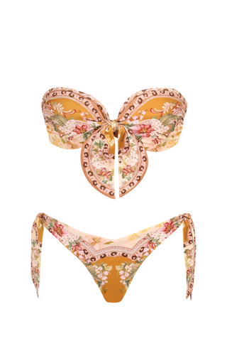 Wylie Scarf Tie Bikini | Mustard Floral