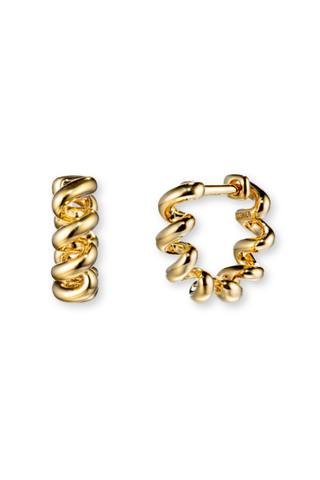 Yellow Gold Slinkee Huggie Earrings