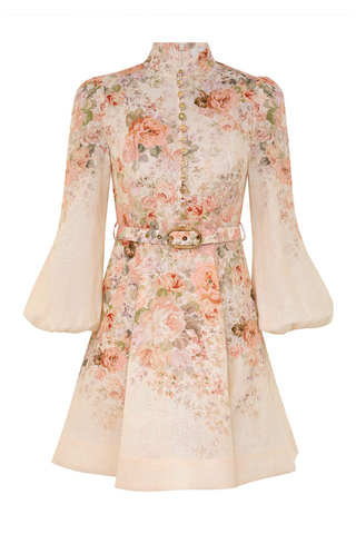 Illustration Buttoned Mini | Cream Rococo Floral