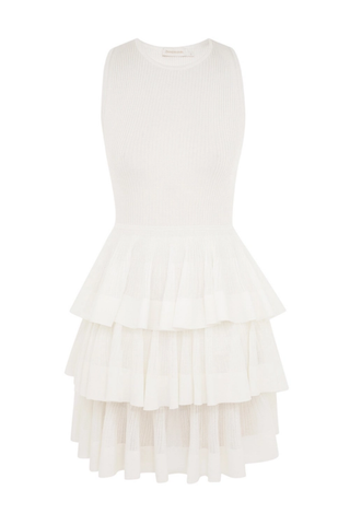 Crush Ruffled Mini Dress | Cream