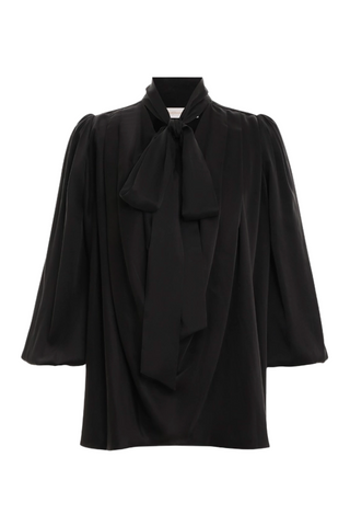 Silk Billow Blouse | Black