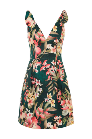 Lexi Tie Mini Dress | Green Palm