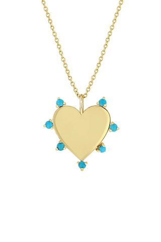 Medium Turquoise Heart Pendant Necklace