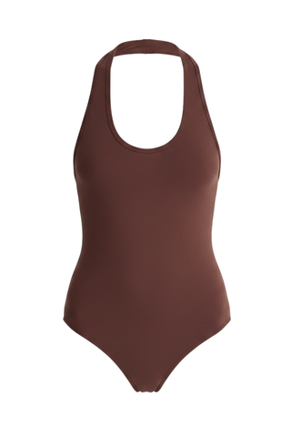 Bodi Halter Bodysuit | Chocolate
