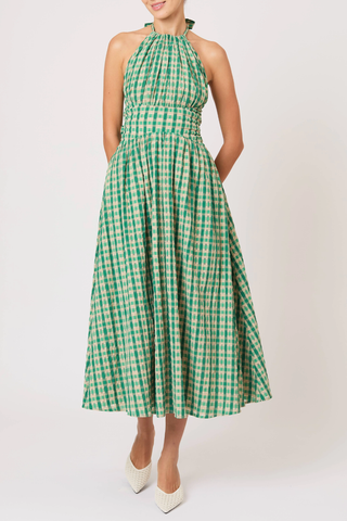 Halter in the Name of Love Dress | Green Check