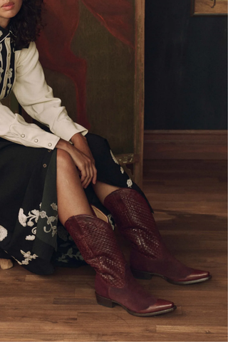 The Basket Weave Cowboy Boot | Oxblood