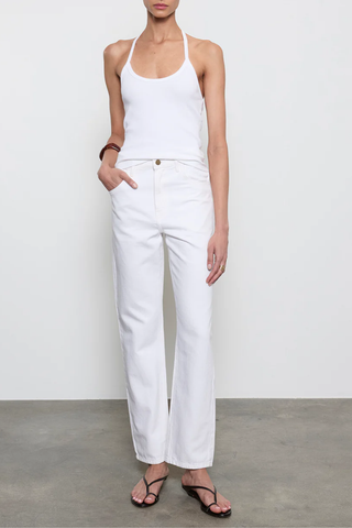 Cotton Rib Halter | White