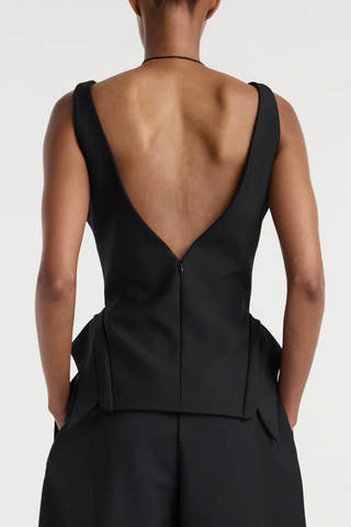 Deconstructed Collar Top | Black