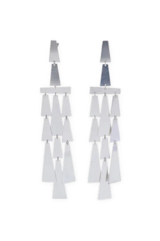 Winona Large Fringe Earrings | Silver
