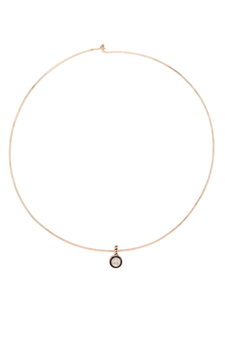 Round Diamond with Black Enameling Charm