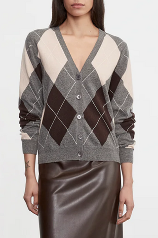 Knit Cashmere Cardigan | Argyle
