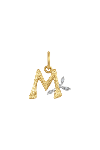 Jeweled Branch Initial Charm | M