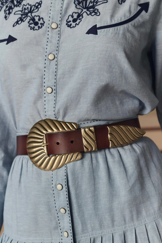 The Big Buckle Belt | Cognac With Brass