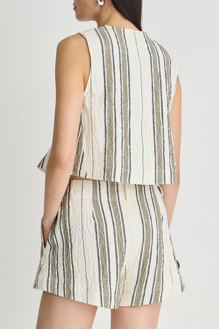 Godet Tank | Affogato Stripe