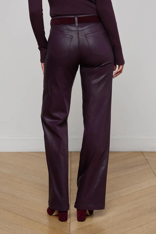 Scottie Coated Wide Leg Jean | Dark Malbec