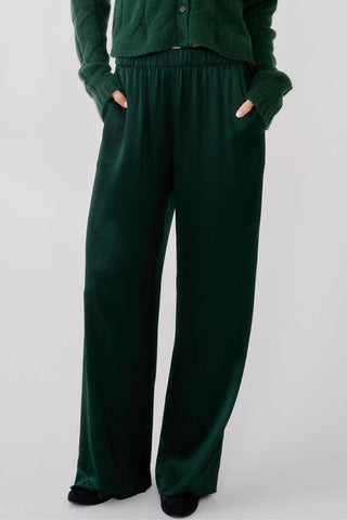 Brynn High Rise Pull On Wide Leg Pant | Hunter Green