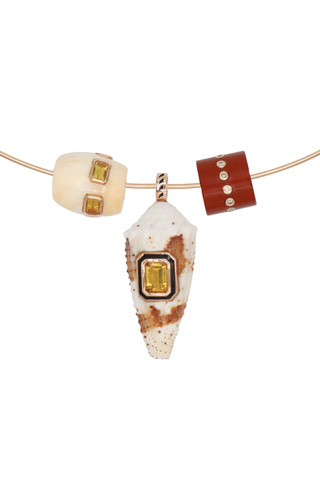 Conus Florida Shell with Emerald Cut Scapolite