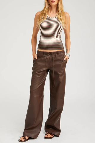 Leather Kauai Pants | Milk Chocolate