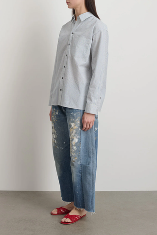 Nolan Shirt | Blue/White Yarn Dye Stripe
