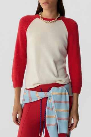 Baseball Tee | Cream/Scarlet