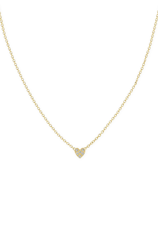 14K Itty Bitty Pavé Diamond Heart Necklace