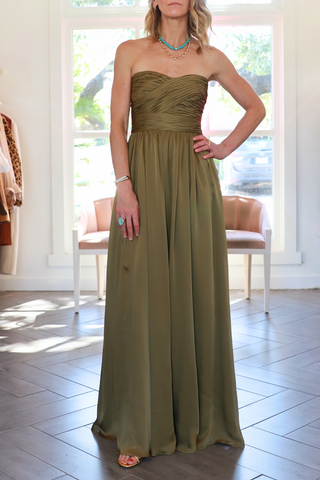 Anastasia Silk Wrapped Strapless Gown | Willow