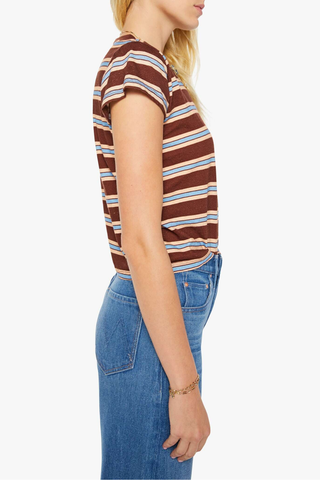 The Boxy Goodie Goodie Tee | Rum Raisin Stripe