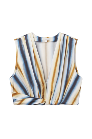 Brooklyn Striped Top | Tahoe Blue/Milk Chocolate
