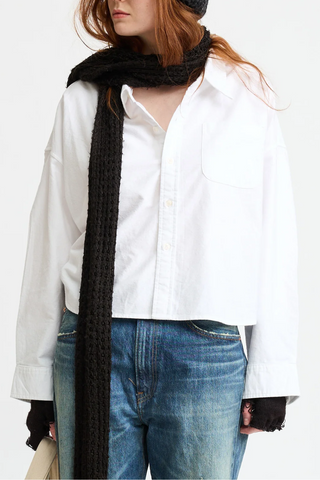 Cropped Button Front Shirt | White