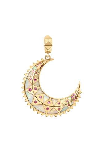 Mini Crescent Inlay Charm | Opal