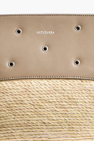 Basket Clutch | Tahini/Silver