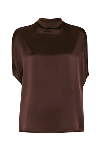 Satin Cape Tee | Chocolate