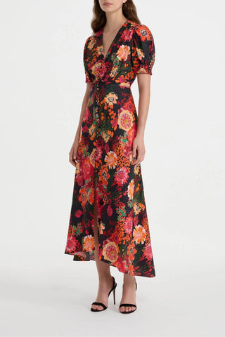 Lea Long Dress | Aster Flame