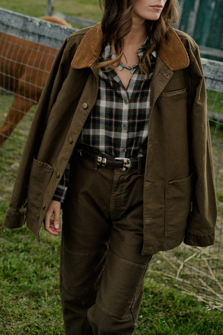 Drew Jacket In Moleskin | Moss