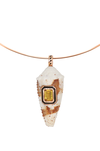 Conus Florida Shell with Emerald Cut Scapolite