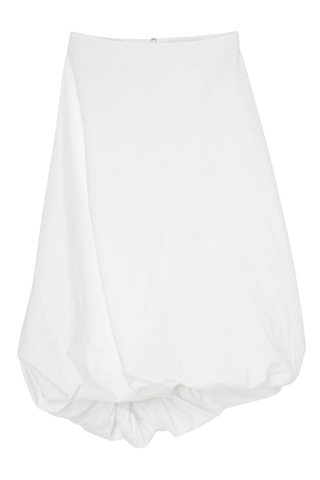 Twisted Crushed Cotton Skirt | Optic White