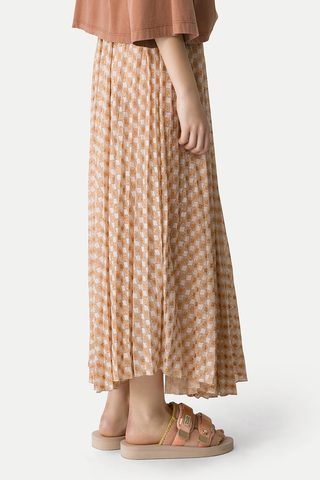 Diamond Jersey Pleated Skirt | Alba