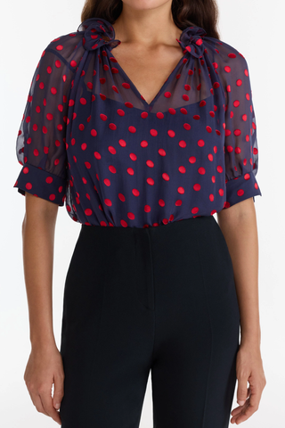 Josie Top | Navy Bright Rouge